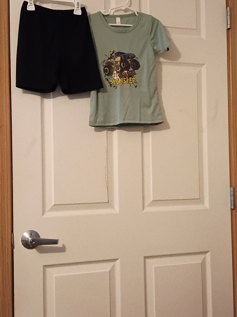 Source Unknown Kids Matching Set - Black Shorts & Light Green Monster Tee